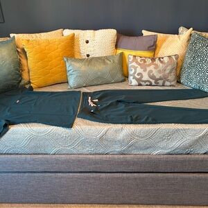 Figs Limited Edition color- Carribean Blue with pink tie.